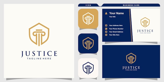 Law firm logo design for justice law lawyer Premium Vector