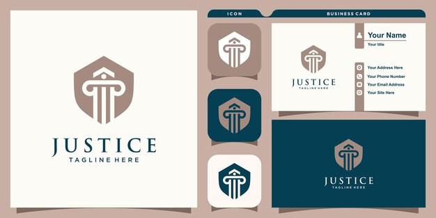 Law firm logo design for justice law lawyer Premium Vector