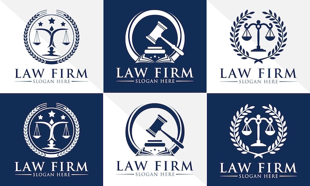 Law firm logo design Lawyer logo Premium vector template