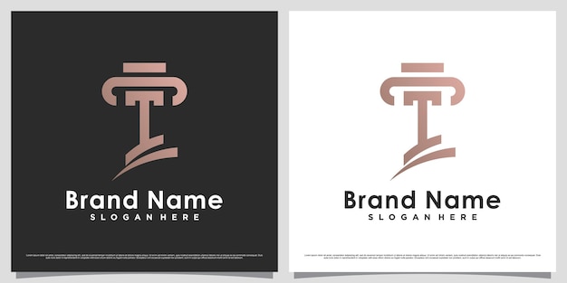 Law firm logo design template for business icon with letter i and creative unique concept