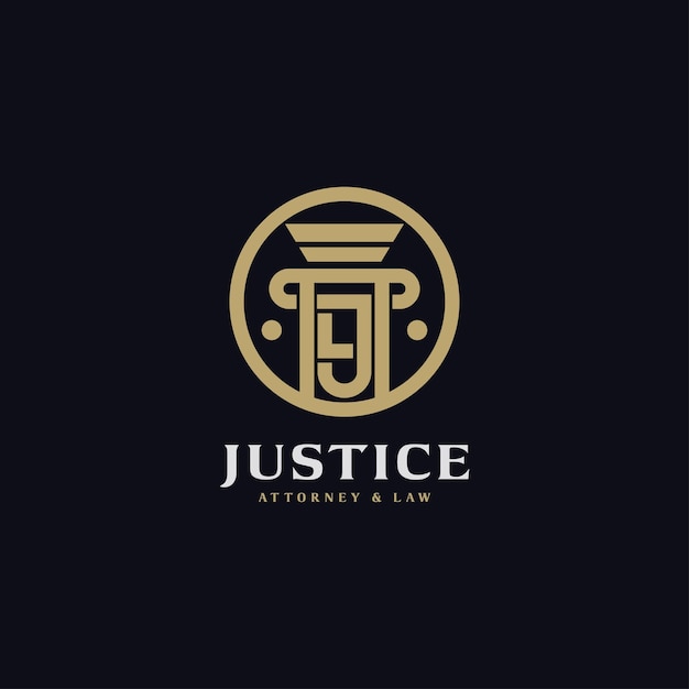 Law firm logo design with line art style initial JAL for justice Attorney Law