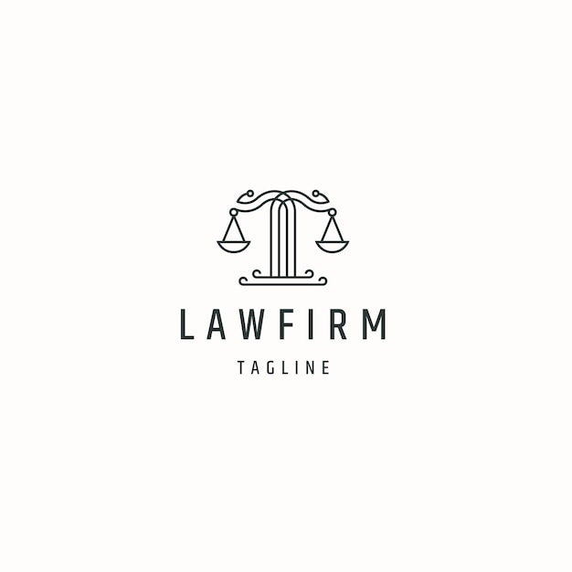 Law firm logo icon design template flat vector