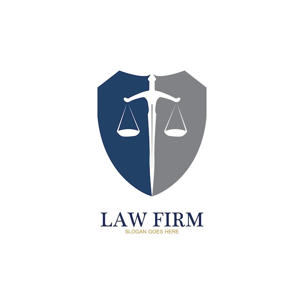 Law Firm logo and icon design template-vector