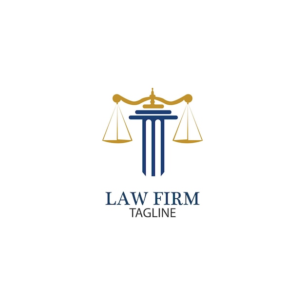 Law Firm logo and icon design template-vector