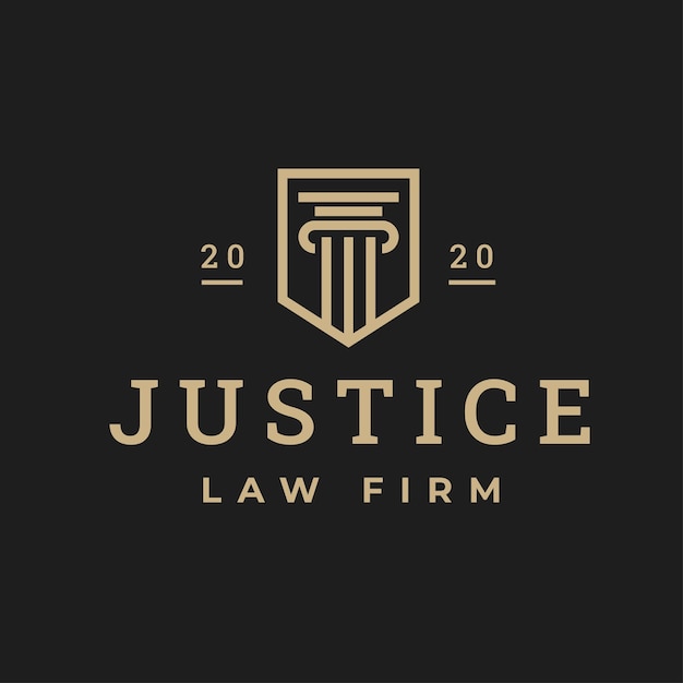 Law firm logo icon vector design. Universal legal, lawyer, justice scales logo design