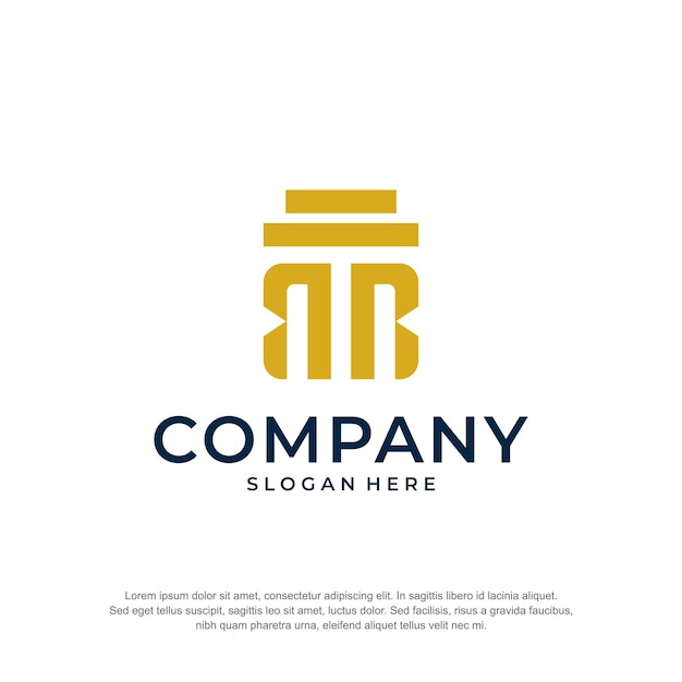 law firm logo initial n b premium vector