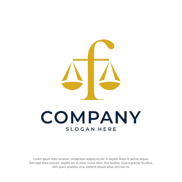 law firm logo letter f premium vector