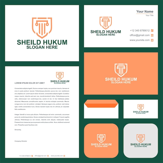 Law Firm Logo Template and business card premium