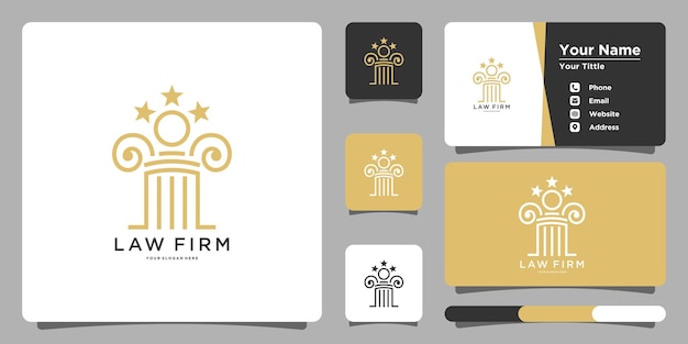 Law firm logo vector with unique style Premium Vector