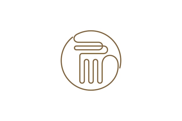 Law firm pillar continuous line art style logo