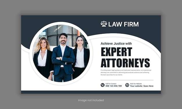 Law firm services social media post design or law consulting web banner Instagram post template