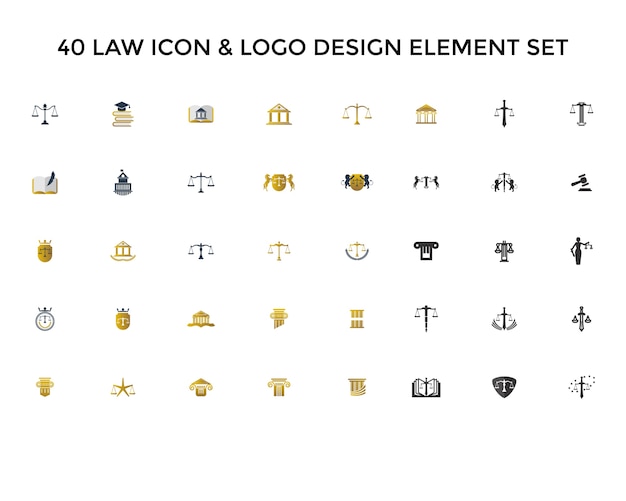 Vector law icon logo design set