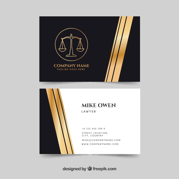 Vector law and justice business card templateq