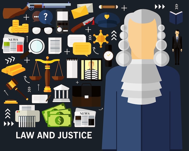 Law and justice concept background.