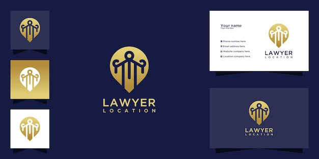 Law location logo with luxurious gold color