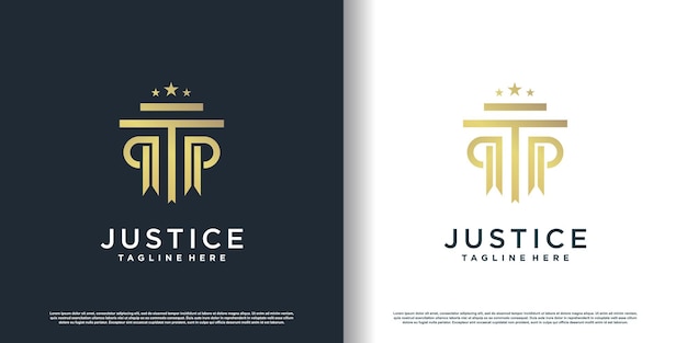 Law logo design with simple and fresh concept premium vector