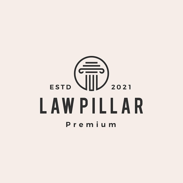 Law pillar hipster vintage logo