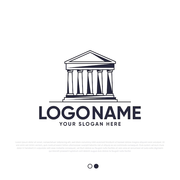 Law Pillar Logo Design Premium Vector