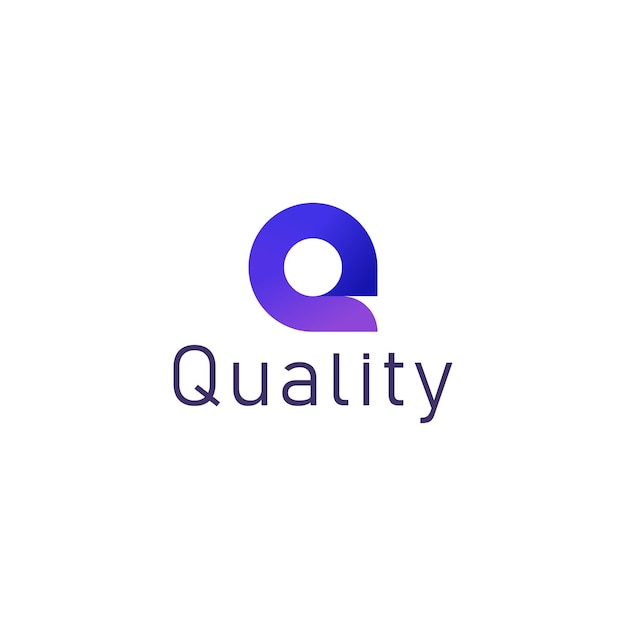 Law Q creative purple color technological logo