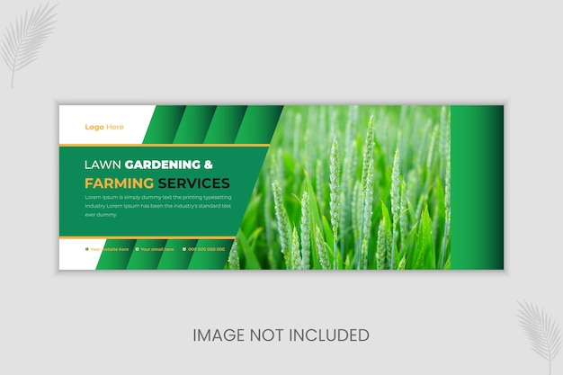 Vector lawn gardening and farming services web banner design template