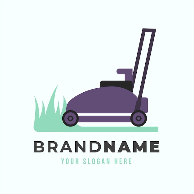 Lawn mower logo template