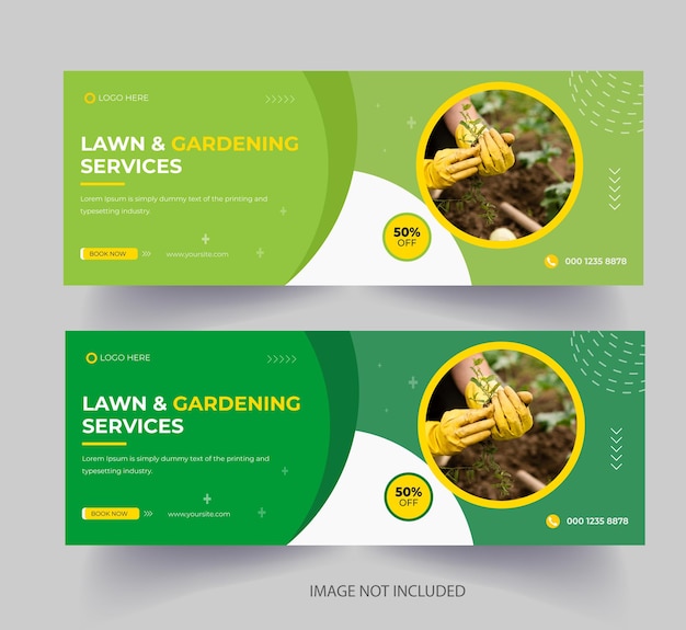 Lawn mower Promotion Facebook cover or web banner template Lawn mower Promotion Social Media Cover