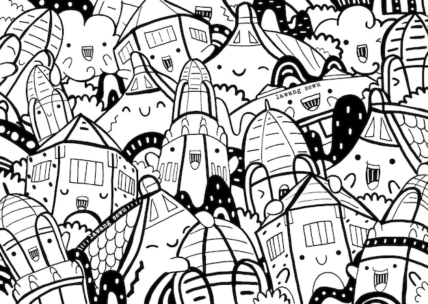 lawng sewu doodle vector illustration