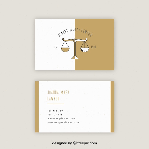 Vector lawyer card template