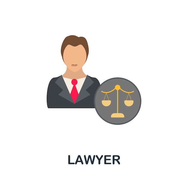 Lawyer icon Flat sign element from law collection Creative Lawyer icon for web design templates infographics and more