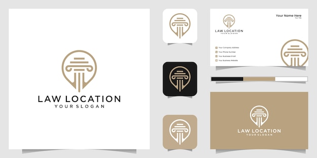 Lawyer location logo ,lawyer, justice, pin logo, law logo and business card design template