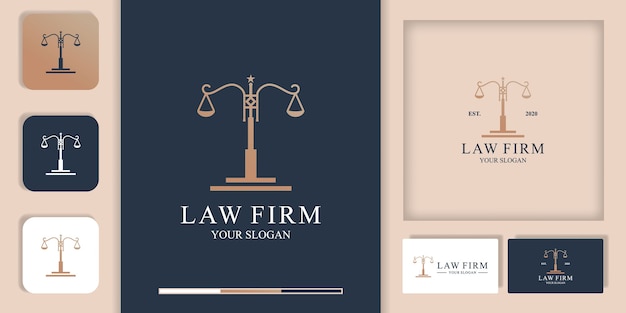 Lawyer logo, law pole logo  and business card