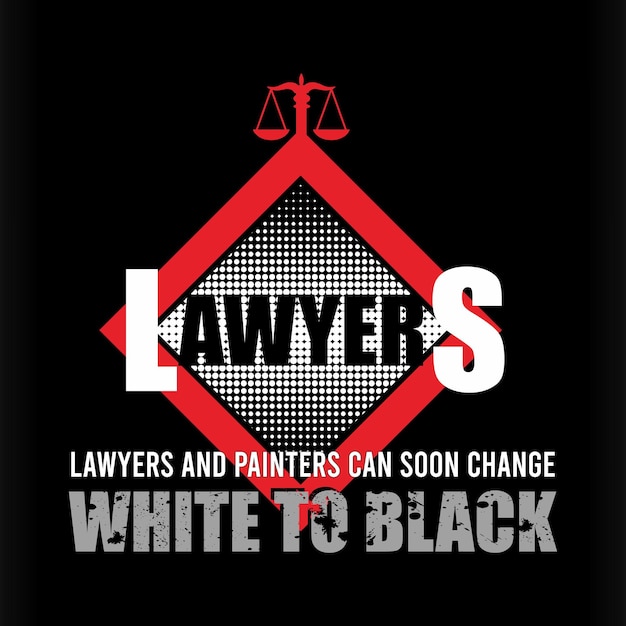 lawyer vector tshirt design can also be printed on sweaters hats etc Premium Vector