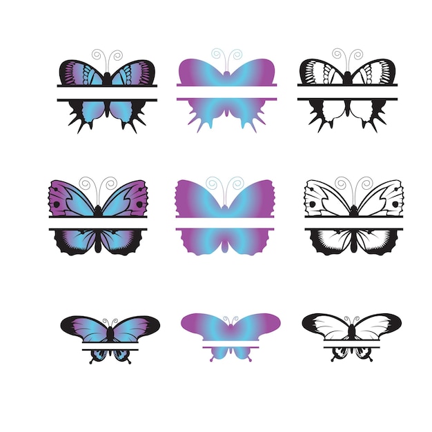 Layered Butterfly SVG vector design