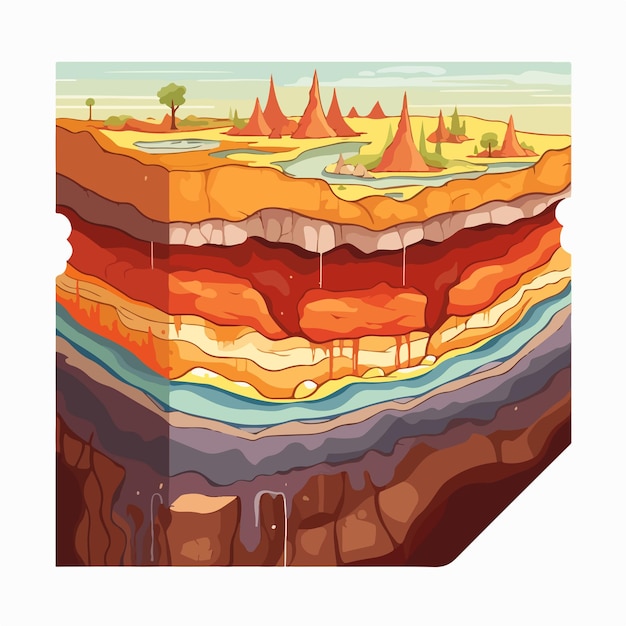 Vector layers of the earth concept illustration stock image