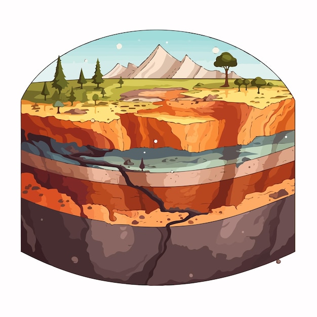 Vector layers of the earth concept illustration stock image