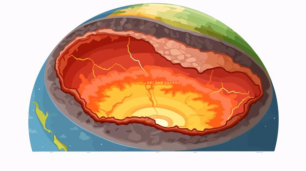 Vector layers of the earth on white background illustration