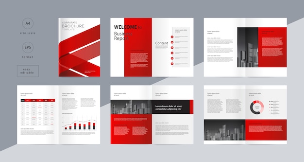 layout design with cover page for company profile annual report and brochures template