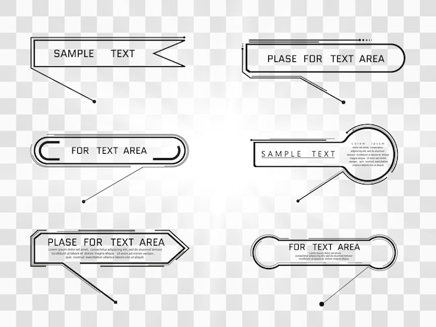 Layout element for web brochure infographic Digital callouts titles on a transparent background