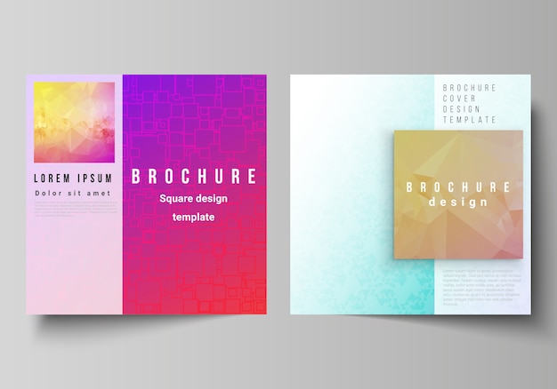 The layout of two square format covers templates for brochure