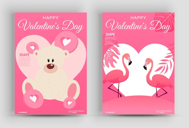 Layouts posters for Valentine's Day celebration. Posters with romantic design. Ideal for wedding.