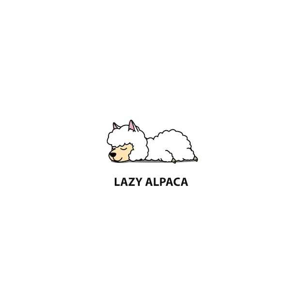 Lazy alpaca sleeping icon