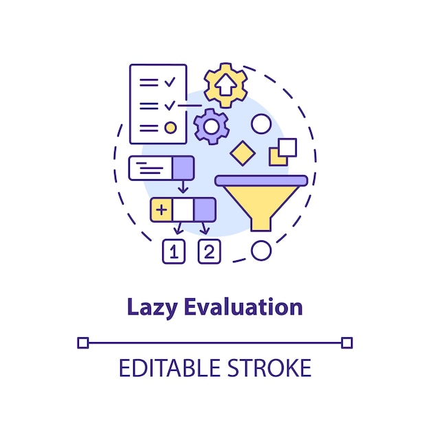 Lazy evaluation concept icon