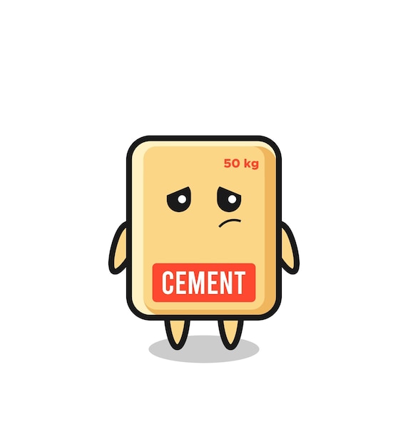 The lazy gesture of cement sack cartoon character cute design