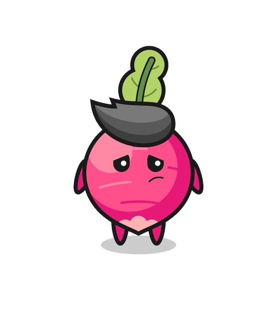 The lazy gesture of radish cartoon character , cute style design for t shirt, sticker, logo element