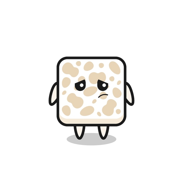 The lazy gesture of tempeh cartoon character