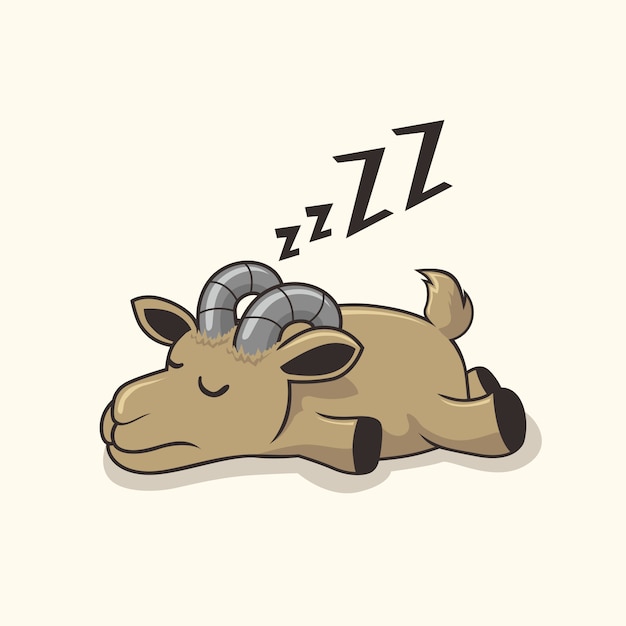 Lazy Goat Sleep Cartoon Animals