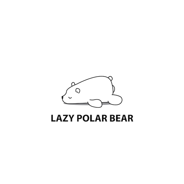 Lazy polar bear icon