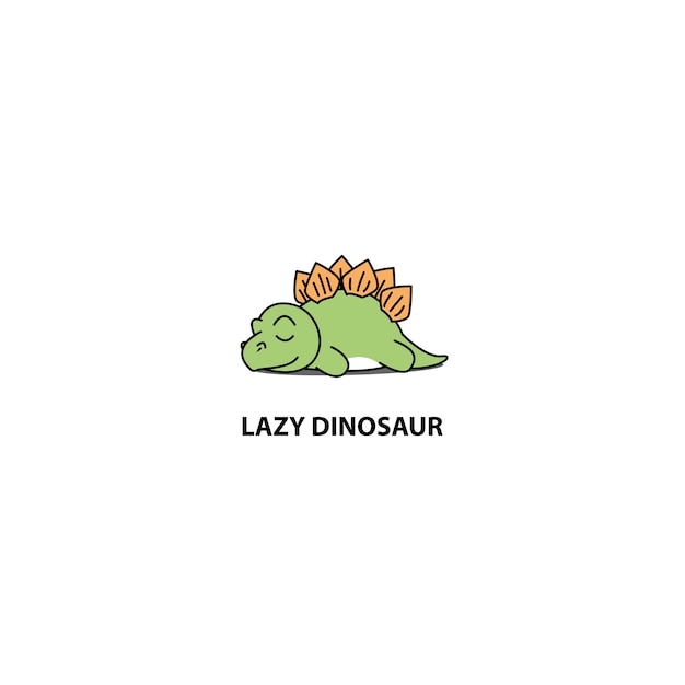 Lazy stegosaurus dinosaur sleeping icon