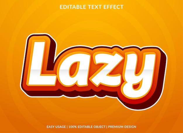 lazy text effect template with abstract style use for business logo and brand