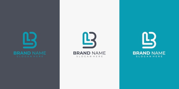 LB letter initial logo design template with business card icon. letter LB logo design. LB icon